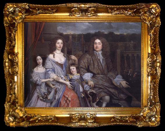 framed  John Michael Wright The Family of Sir Robert Vyner seated before the garden at Swakeleys, ta009-2